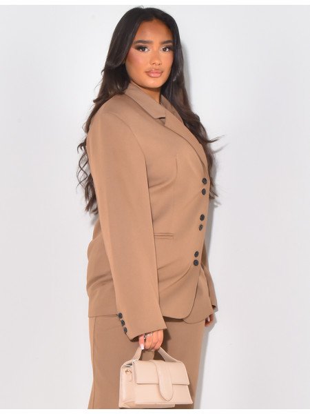 Blazer oversize à boutonnière sur le côté