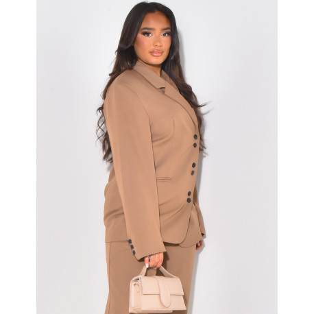 Blazer oversize à boutonnière sur le côté