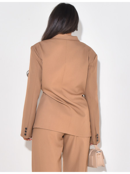 Blazer oversize à boutonnière sur le côté