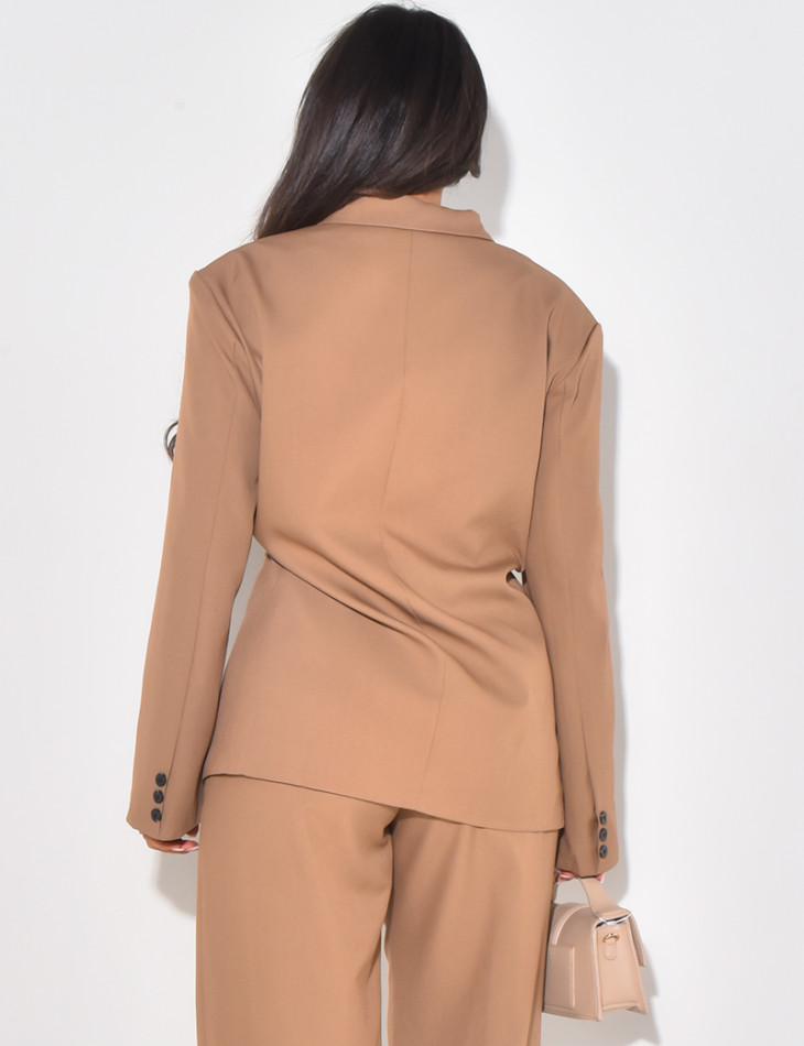 Blazer oversize à boutonnière sur le côté