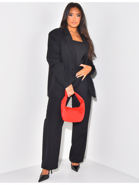 Oversized blazer with side buttonhole