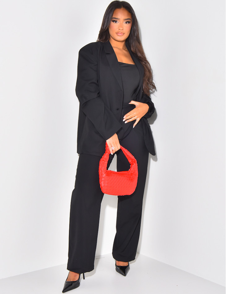 Oversized blazer with side buttonhole