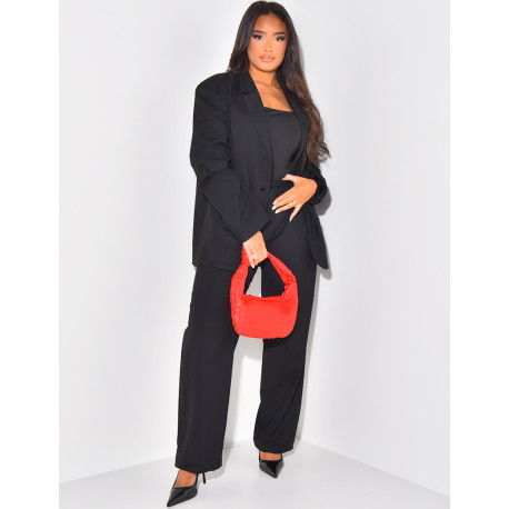 Oversized blazer with side buttonhole