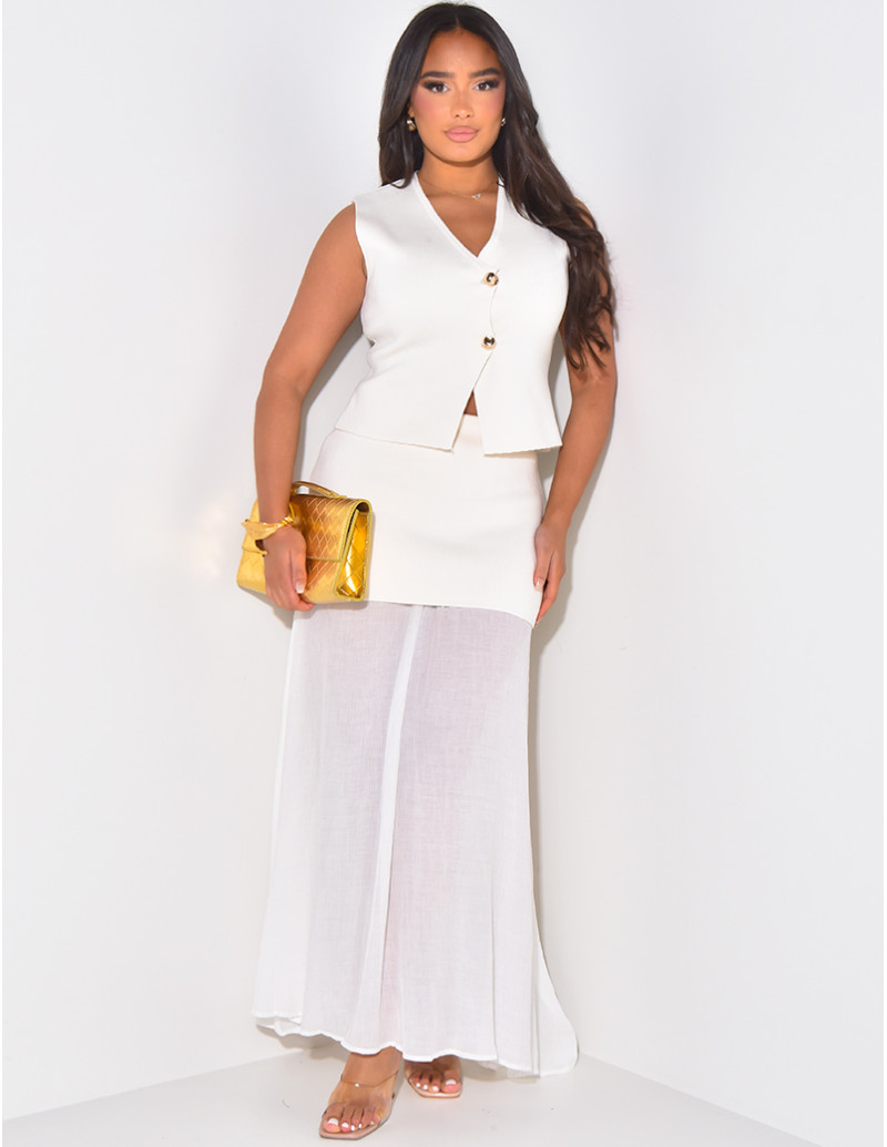 Sleeveless skirt and vest...