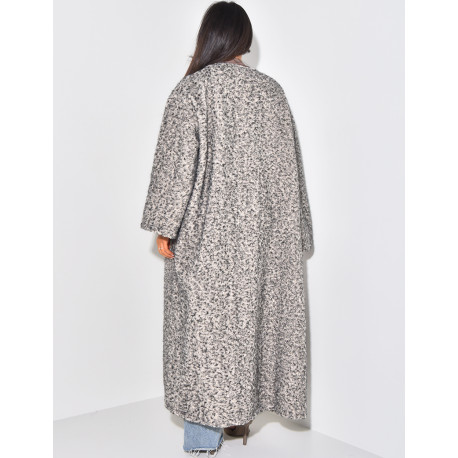 Manteau oversize en laine chiné