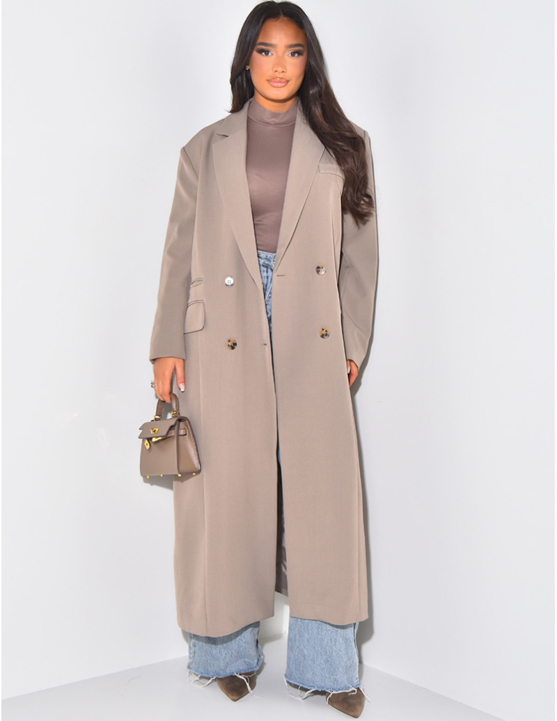 Blazer oversize et long à...