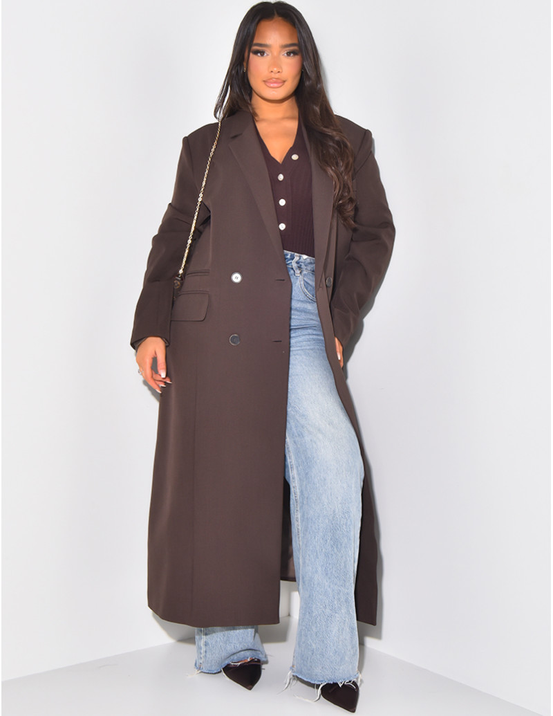 Oversized long blazer with...