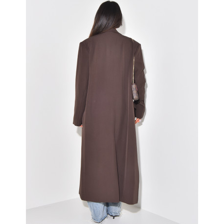 Oversized long blazer with slit pockets