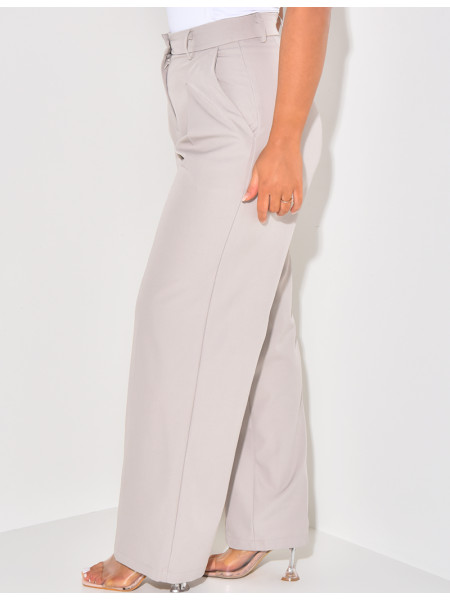 Puff-effect high-waisted suit trousers