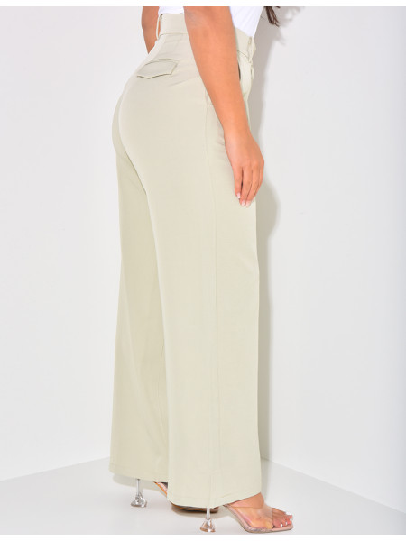 Puff-effect high-waisted suit trousers