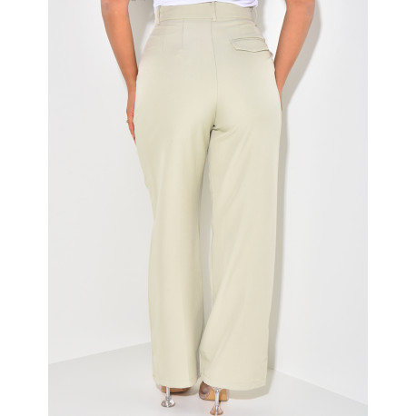 Puff-effect high-waisted suit trousers