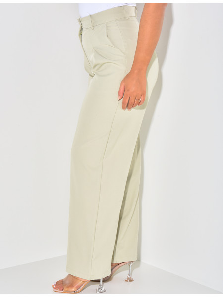 Puff-effect high-waisted suit trousers