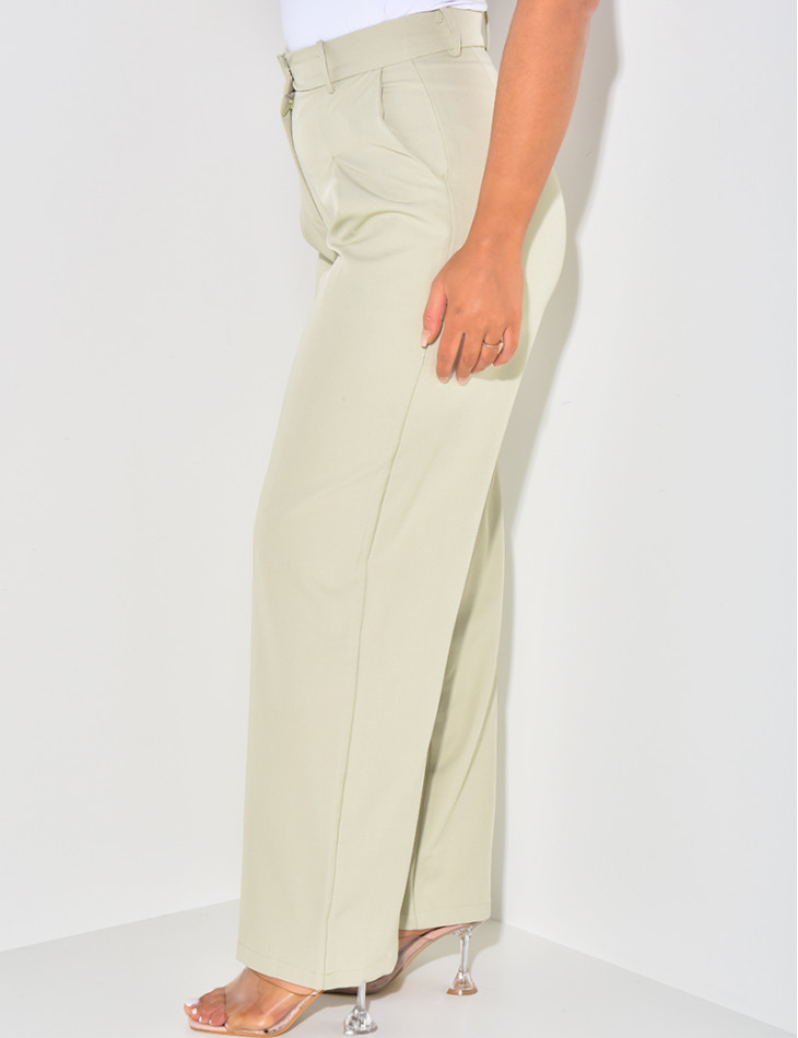Puff-effect high-waisted suit trousers