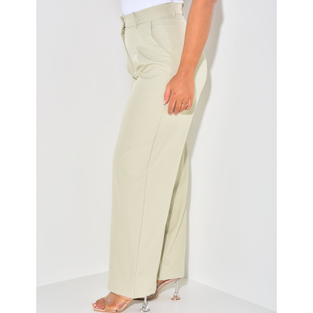 Puff-effect high-waisted suit trousers