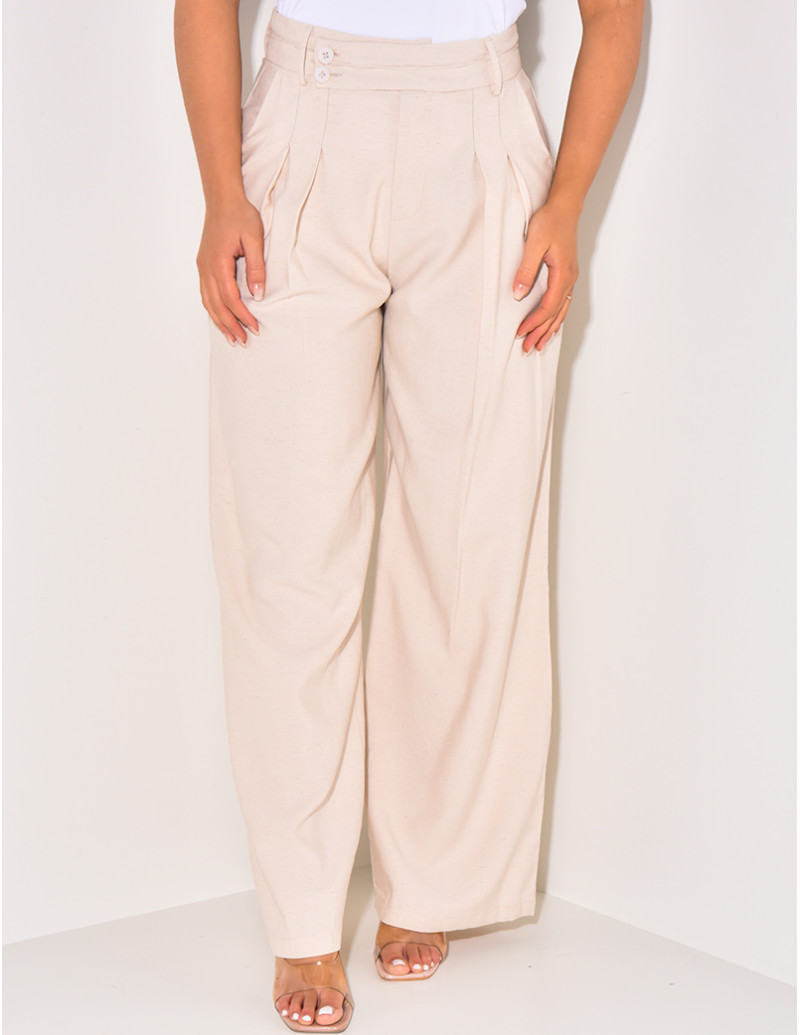 Straight-leg linen trousers...