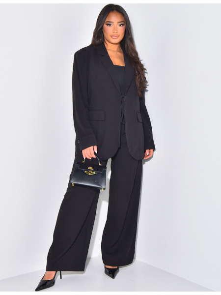 Oversize-Blazer aus Leinen zum Binden