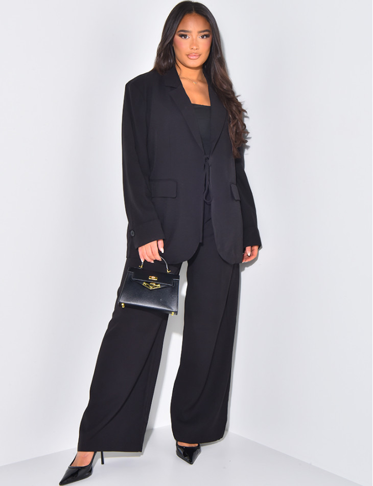 Oversize-Blazer aus Leinen zum Binden