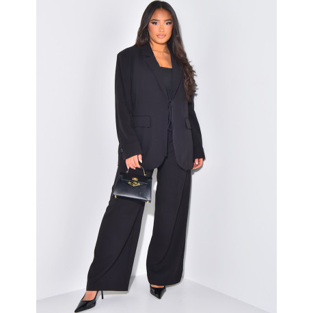 Oversize-Blazer aus Leinen zum Binden