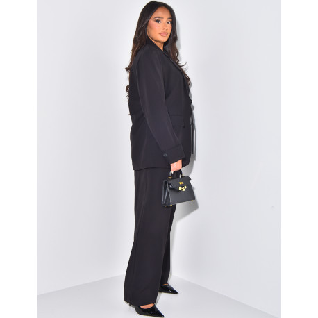 Oversize-Blazer aus Leinen zum Binden