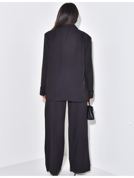 Oversize-Blazer aus Leinen zum Binden