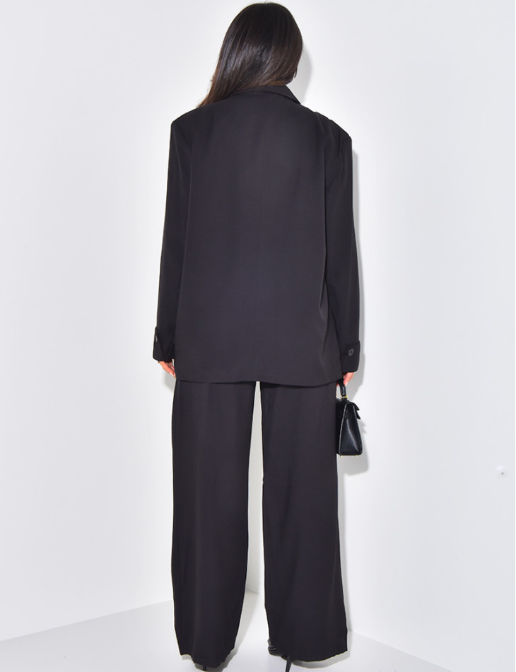 Oversize-Blazer aus Leinen zum Binden