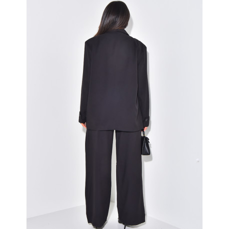 Oversize-Blazer aus Leinen zum Binden