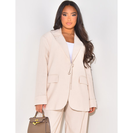 Oversize-Blazer aus Leinen zum Binden