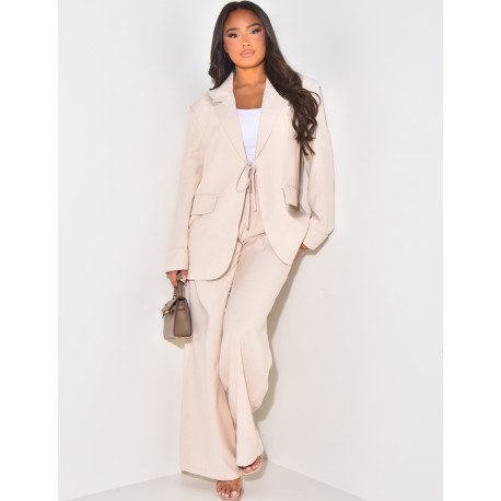 Blazer oversize en lin à nouer