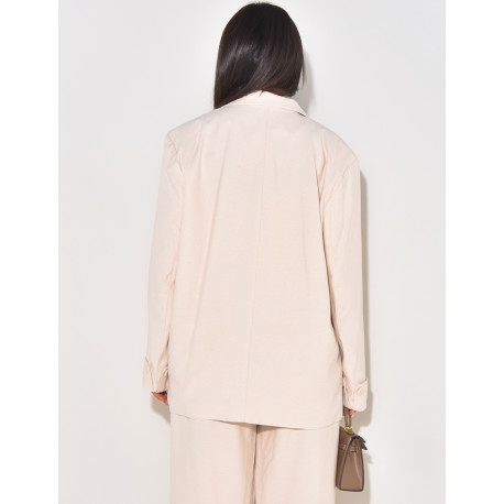 Blazer oversize en lin à nouer
