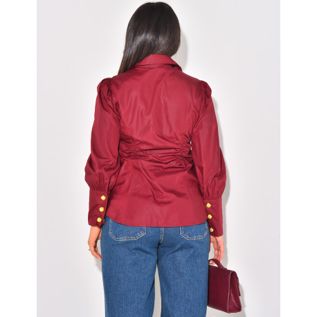 Fitted shirt with gold buttons at waist