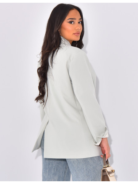 Oversized double-breasted blazer with rolled-up sleeves