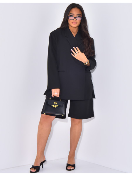 Blazer oversize à fentes sur les côtés