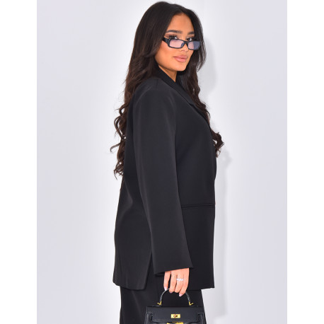 Blazer oversize à fentes sur les côtés