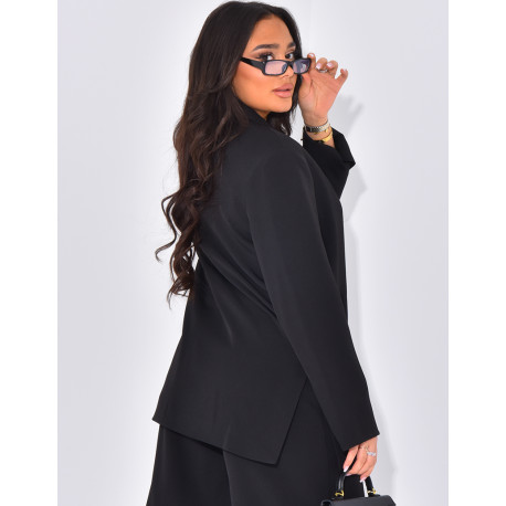Blazer oversize à fentes sur les côtés