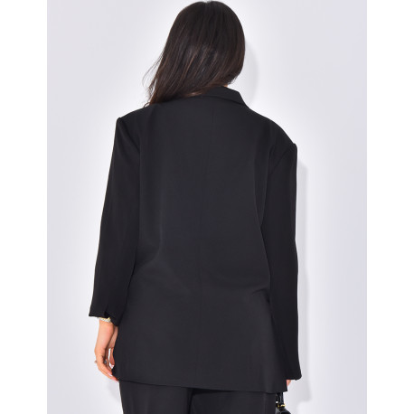 Blazer oversize à fentes sur les côtés