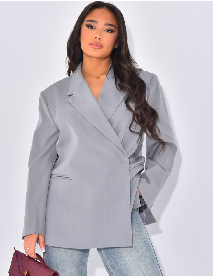 Oversized blazer with side slits