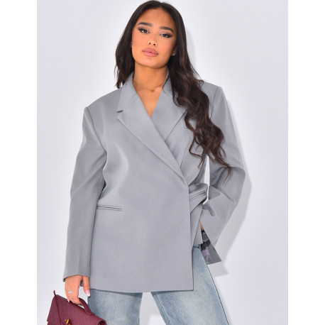 Oversized blazer with side slits