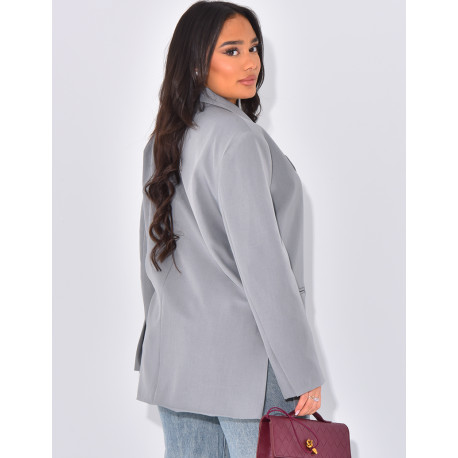 Oversized blazer with side slits