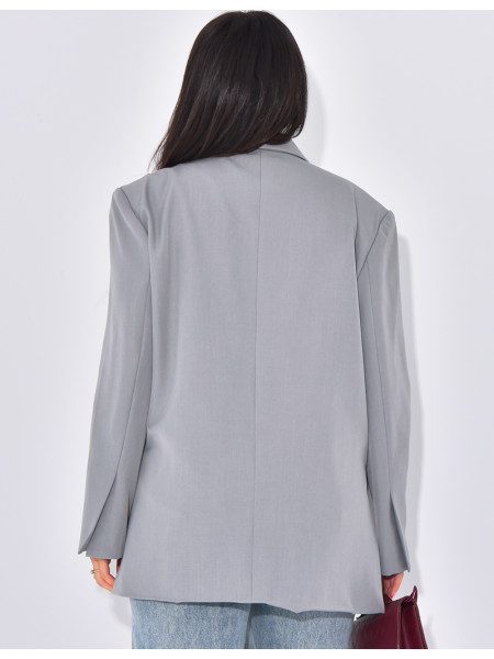 Oversized blazer with side slits