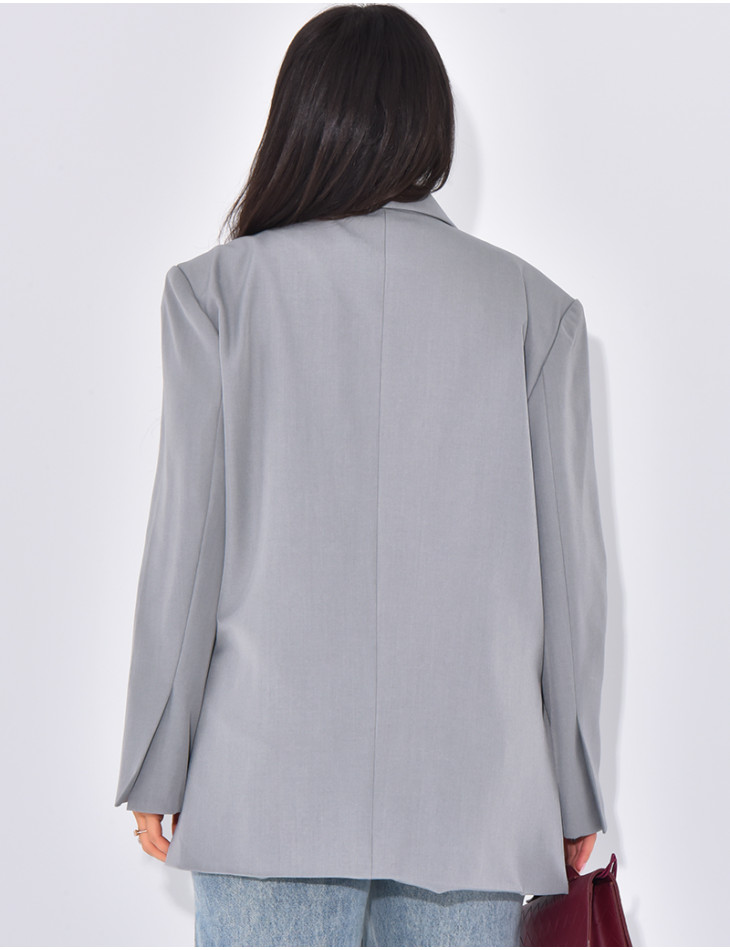 Oversized blazer with side slits
