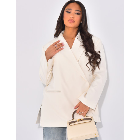 Oversized blazer with side slits