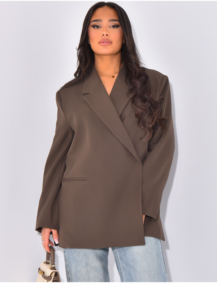 Oversized blazer with side slits