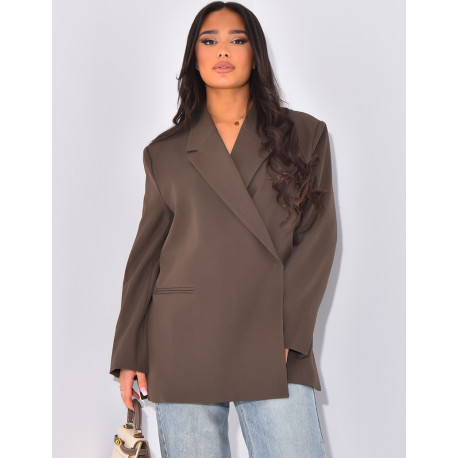 Oversized blazer with side slits
