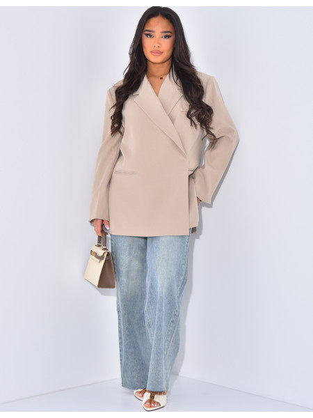 Oversized blazer with side slits