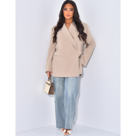 Oversized blazer with side slits