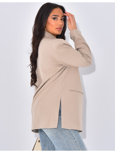 Oversized blazer with side slits