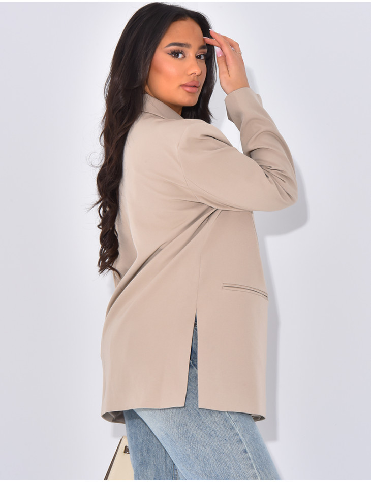 Oversized blazer with side slits