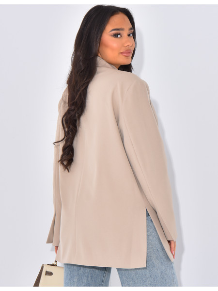 Oversized blazer with side slits