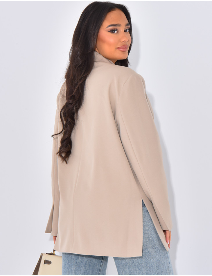 Oversized blazer with side slits