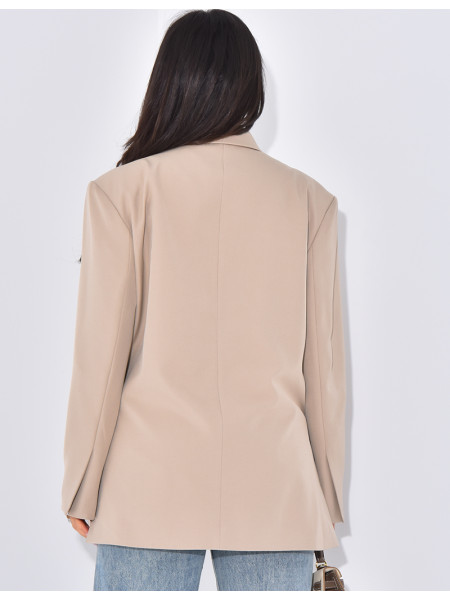 Oversized blazer with side slits